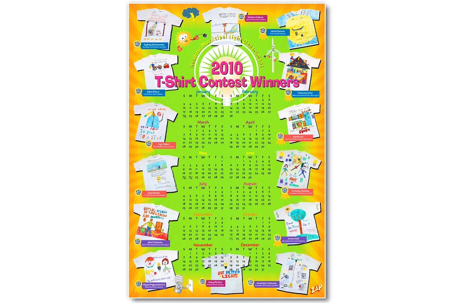 School Children's Green Energy Calendar, 24" x 36"