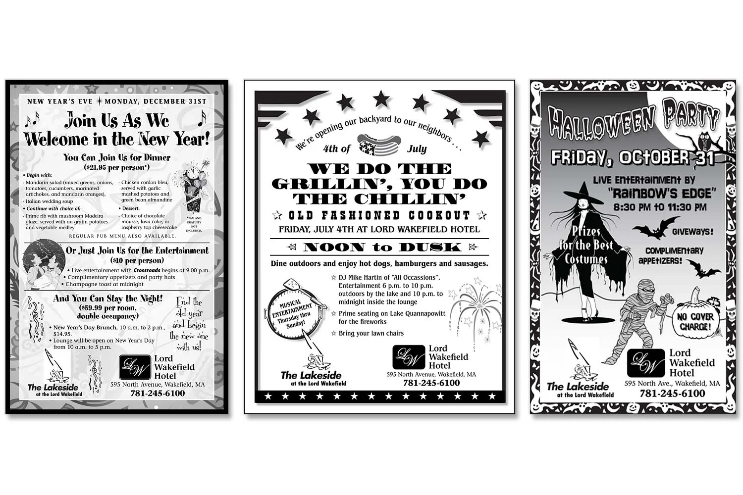 Newspaper Holiday Ads, 7.5” H.