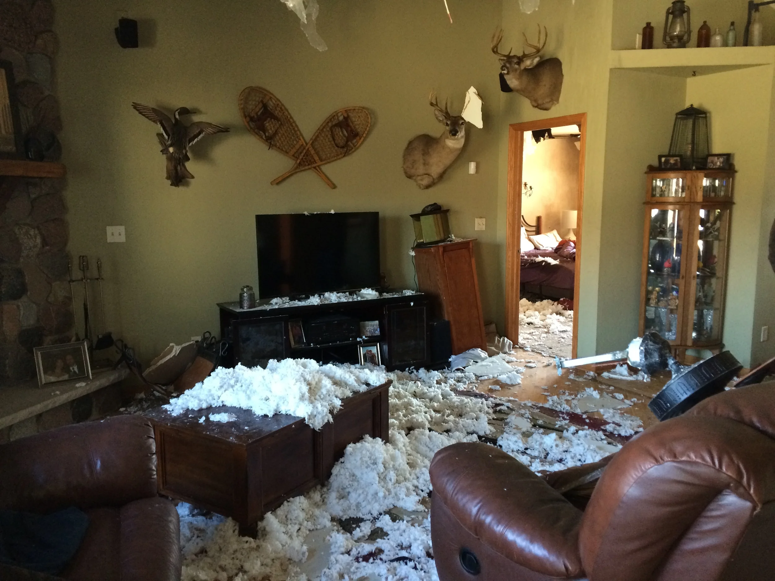  Living Room Before Project, After House Fire 