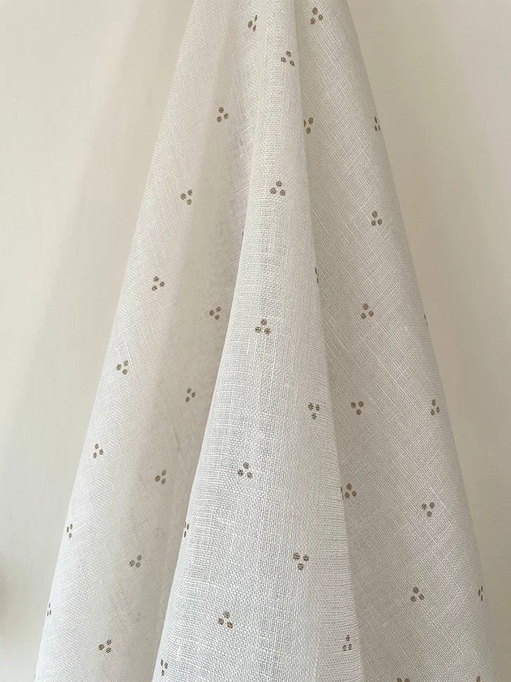 Length of Petite Trio of Dots in Clay draped to reveal overall three-dot repeat.