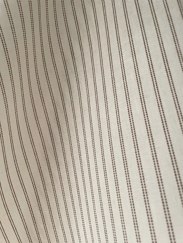 Pillow Stripe - Saddle Brown - Midweight linen