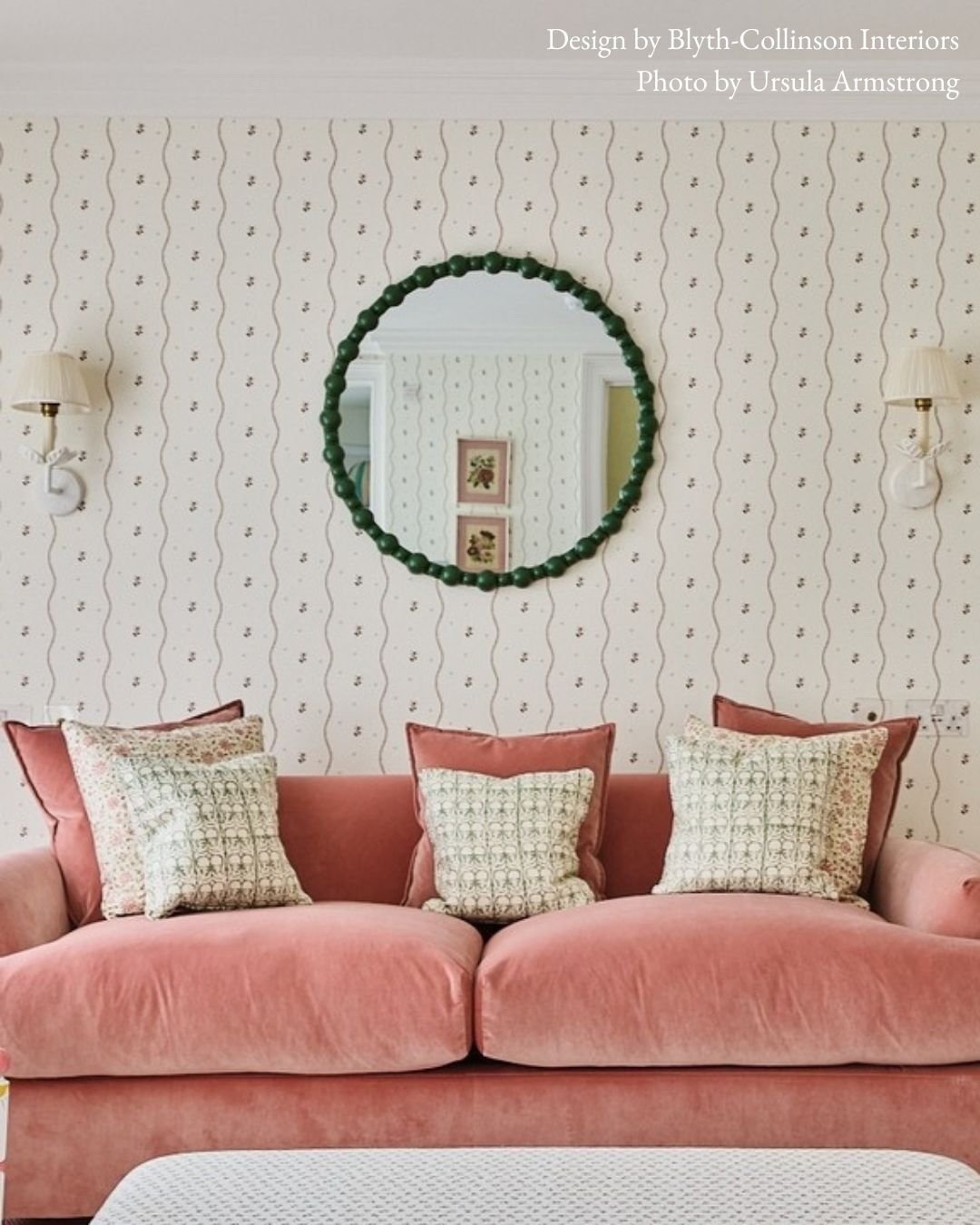 A playroom decorated in Rachel's Cottage Wallpaper dusky rose by Blyth Collinson Interiors