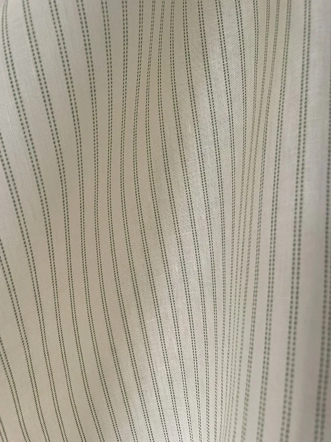 Close-up of Lichen green Pillow stripe design showing fine color detail and woven texture. (Copy)