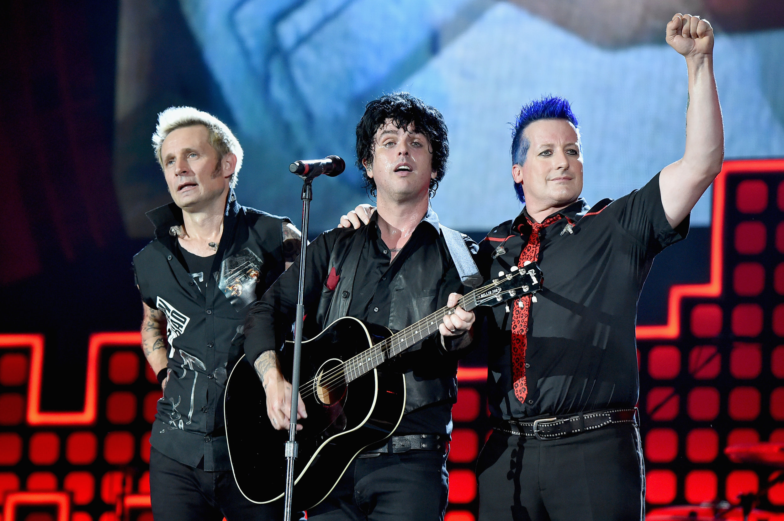 | PHOTOGRAPHY Theo Wargo/Getty Images for Global Citizen - Tre Cool; Billie Joe Armstrong; Mike Dirnt |