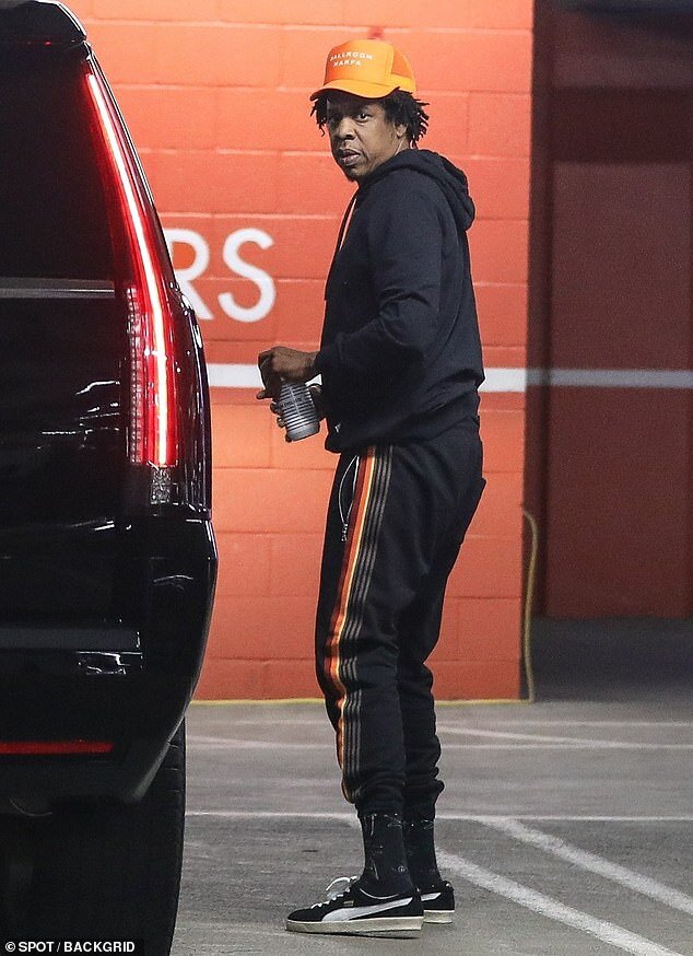 Jay Z post workout at Soul Cycle after working out with David Beckham in LA on 3.1.19