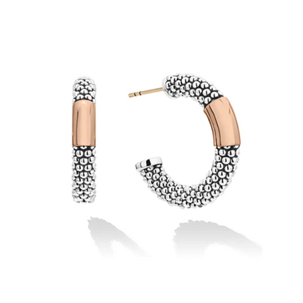 LAGOS | Rose Gold Caviar Hoop Earrings $800