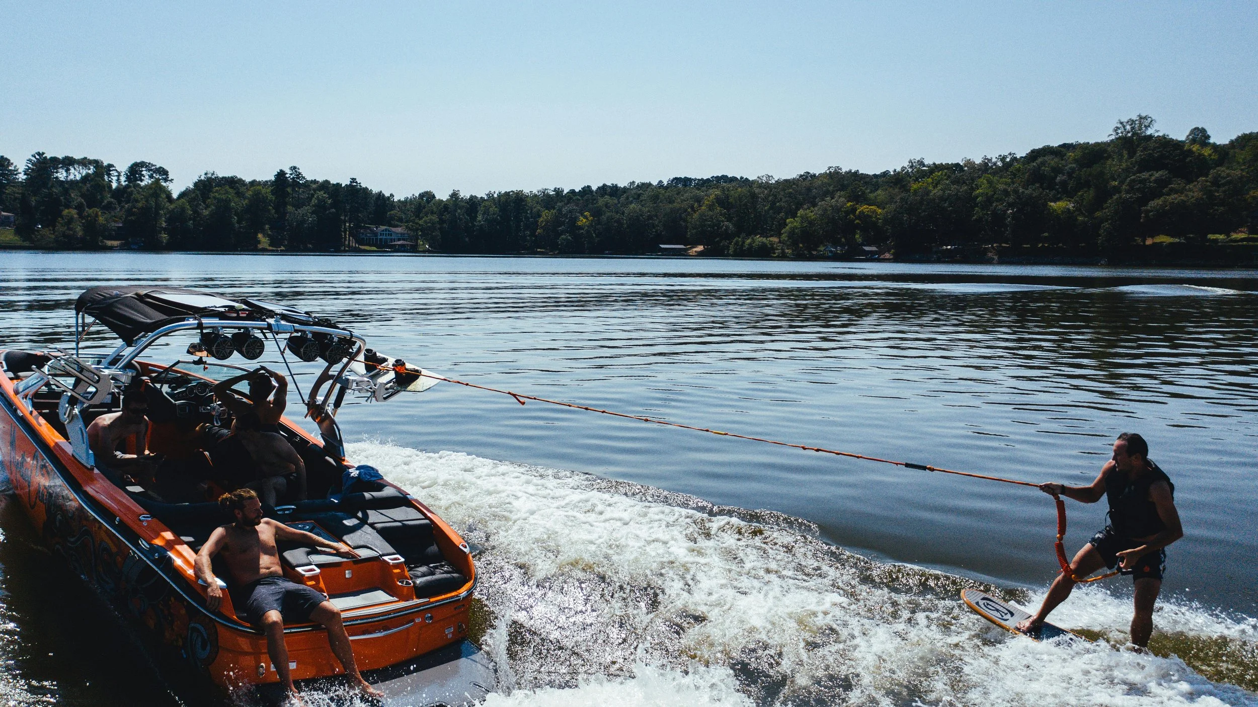 People enjoying an active day on the water