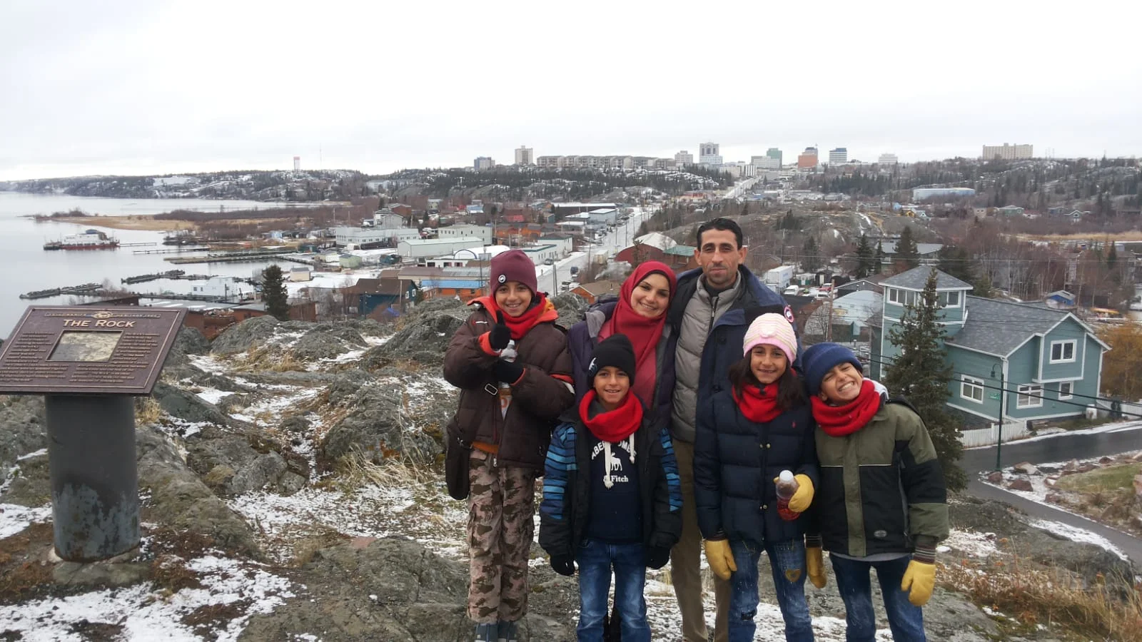 Fidaa & Khaled with their family in Yellowknife