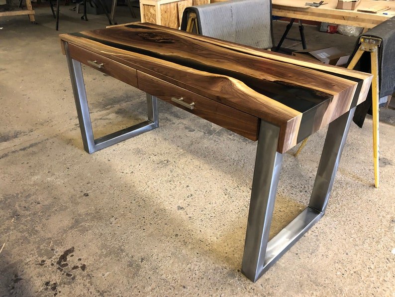 Custom Build For Carrie - Walnut And Steel Desk - 50% Deposit — Higgins  Fabrication
