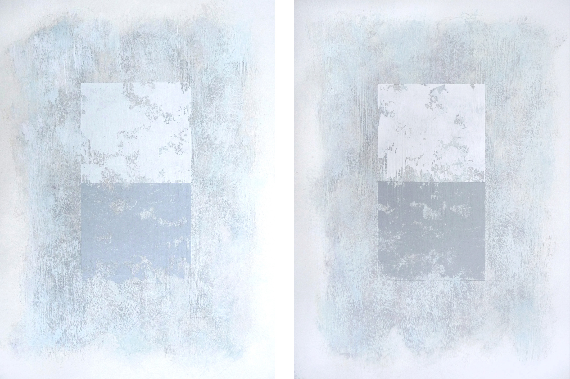 Svinøya in White I and II , 2016. Mixed media on paper. 15 x 11 inches (38.1 x 27.9 cm)