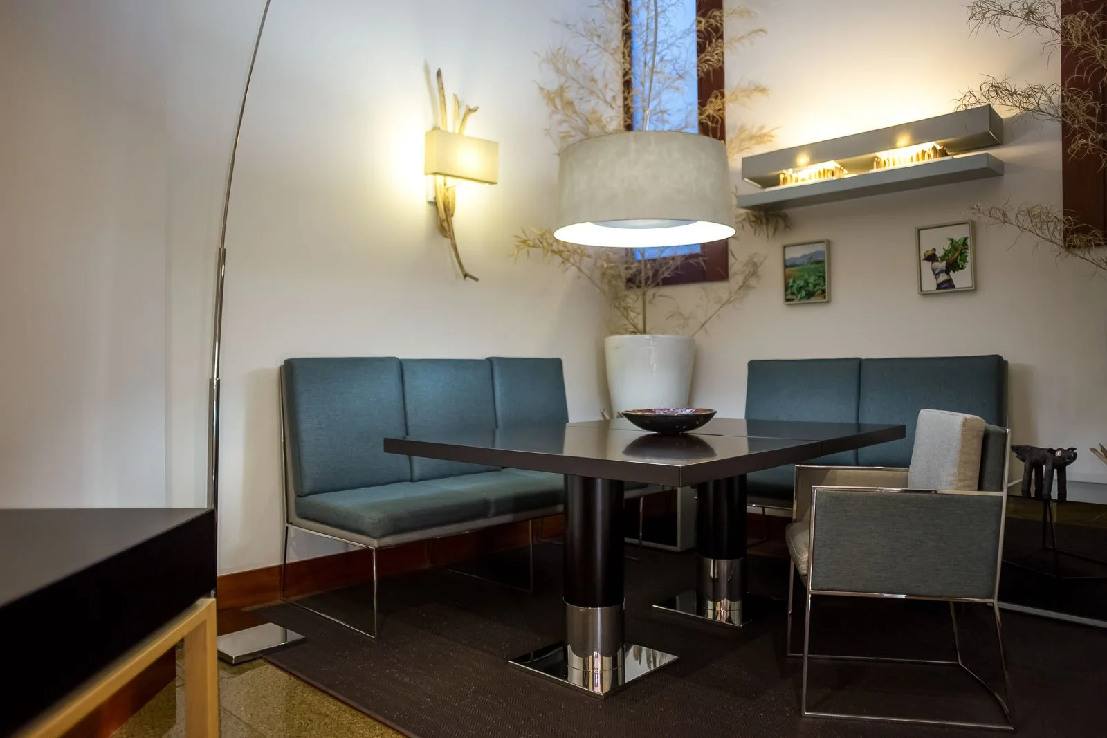 Refined practical kitchen dining area — custom interior design
