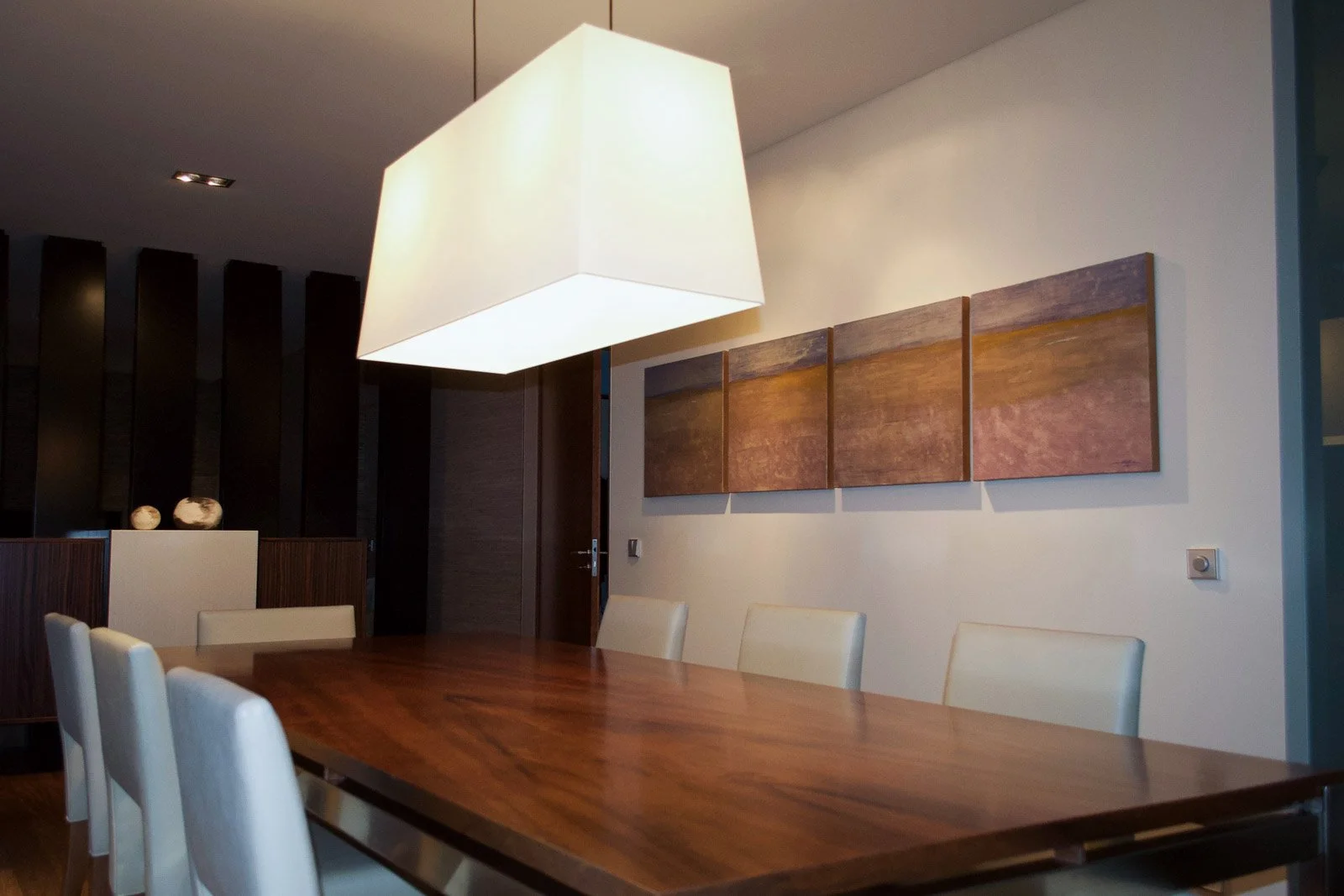 Geometric silk lampshade, suspended ceiling dining room lighting