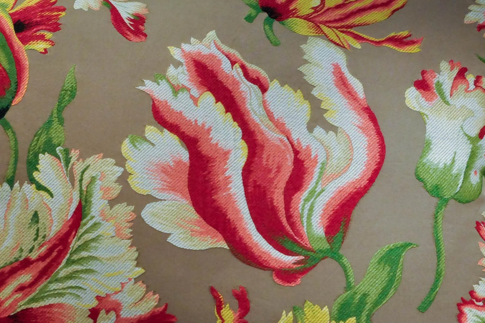 Embroidered flowers pattern textile design detail
