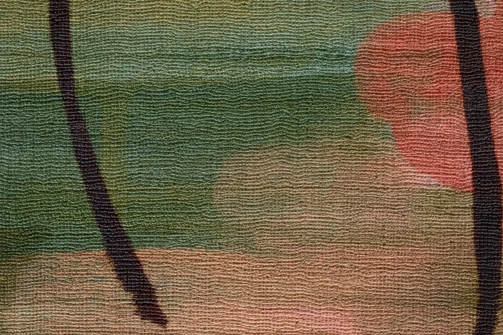 Woven textured painted panoramic vinyl wallpaper in color