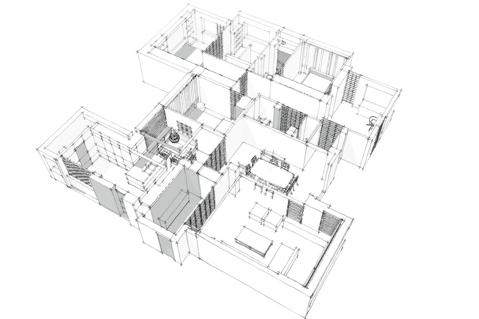 House space layout architectural technical drawing