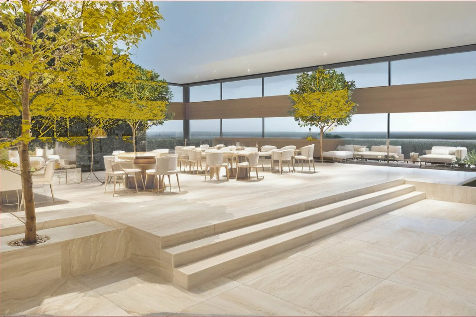 Indoor garden and terrace architectural 3D visualisation
