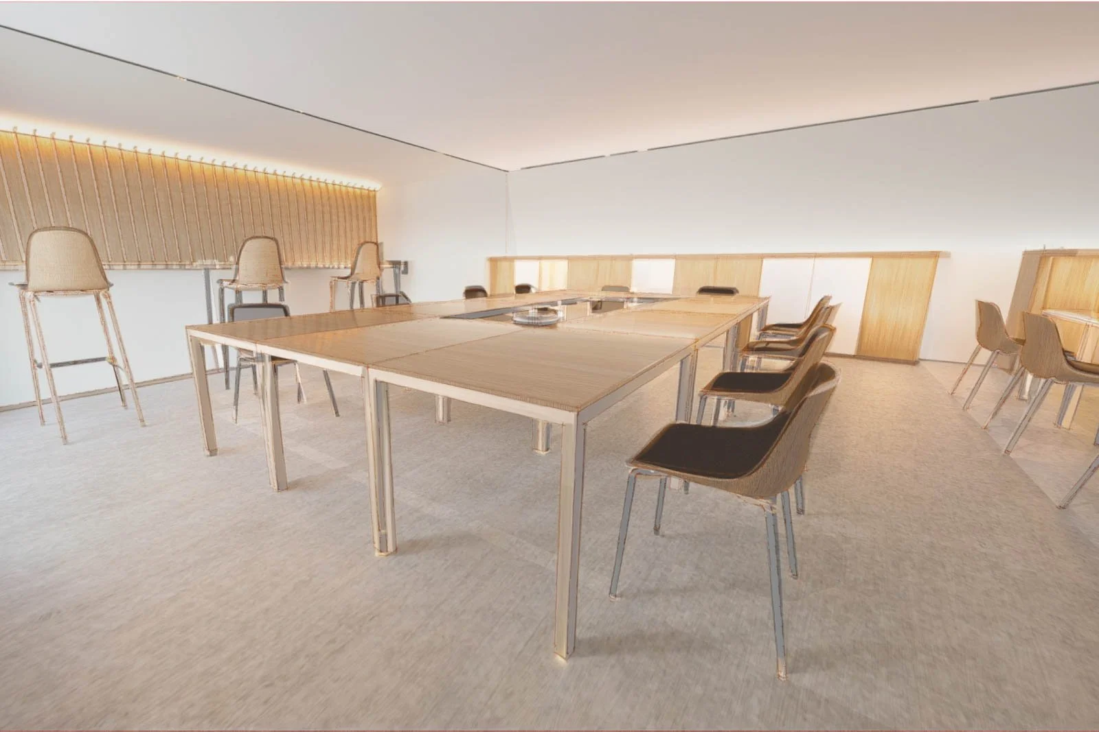 Office workstation area 3D visualisation