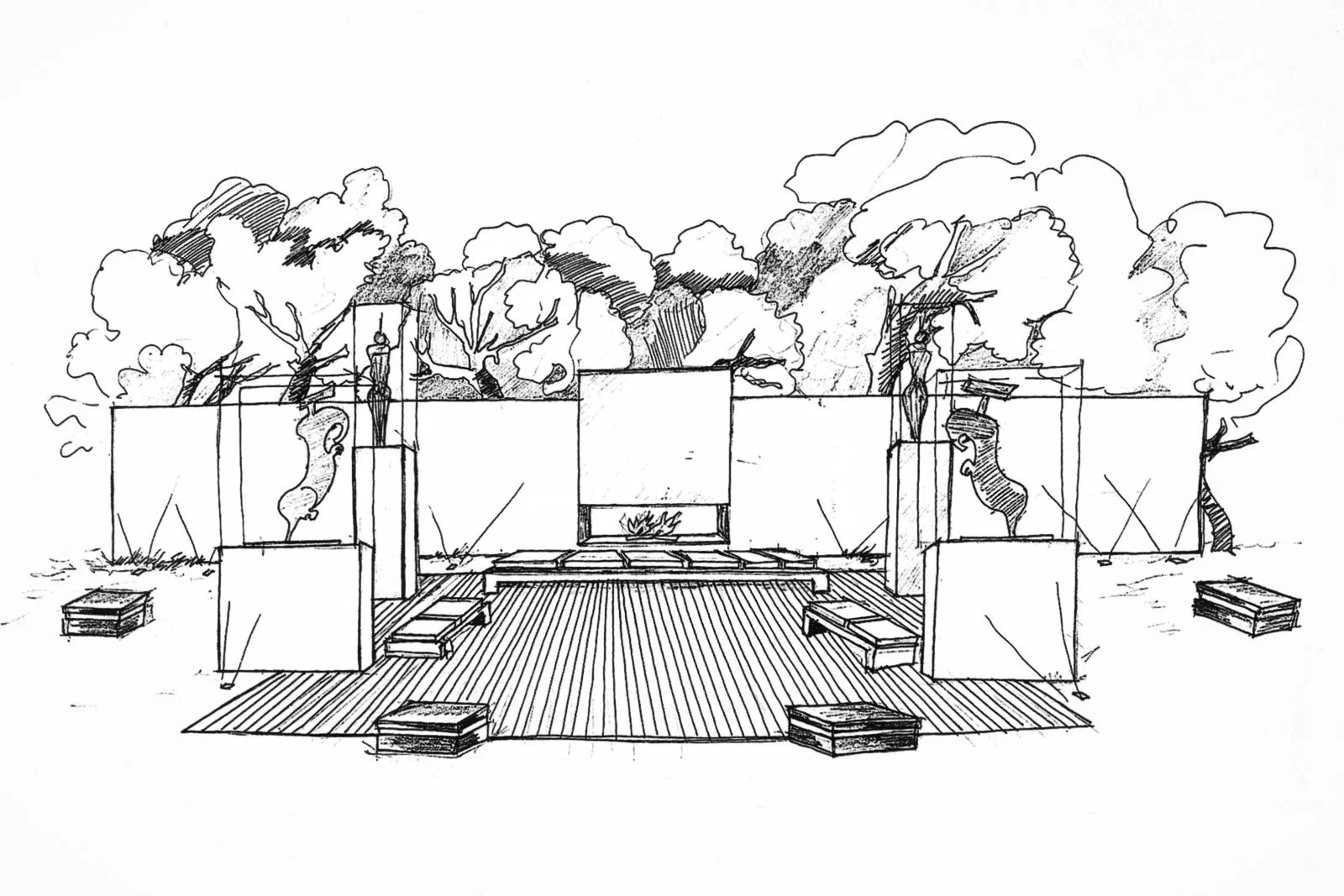 Desenho do projeto "Espaço de Meditação", instalação de José António Andrade presente na "Casa Decor"
