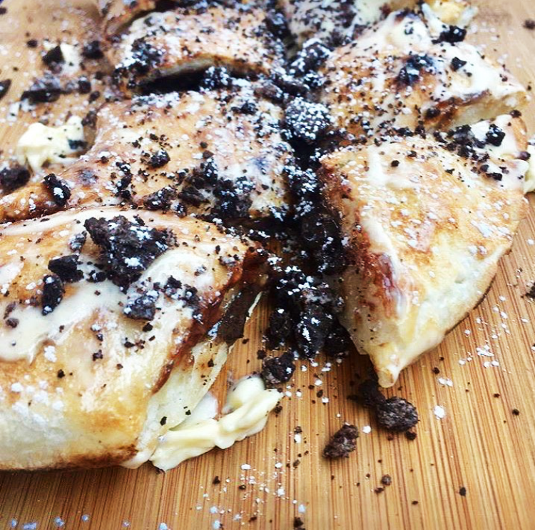 oreo desert calzone pizza