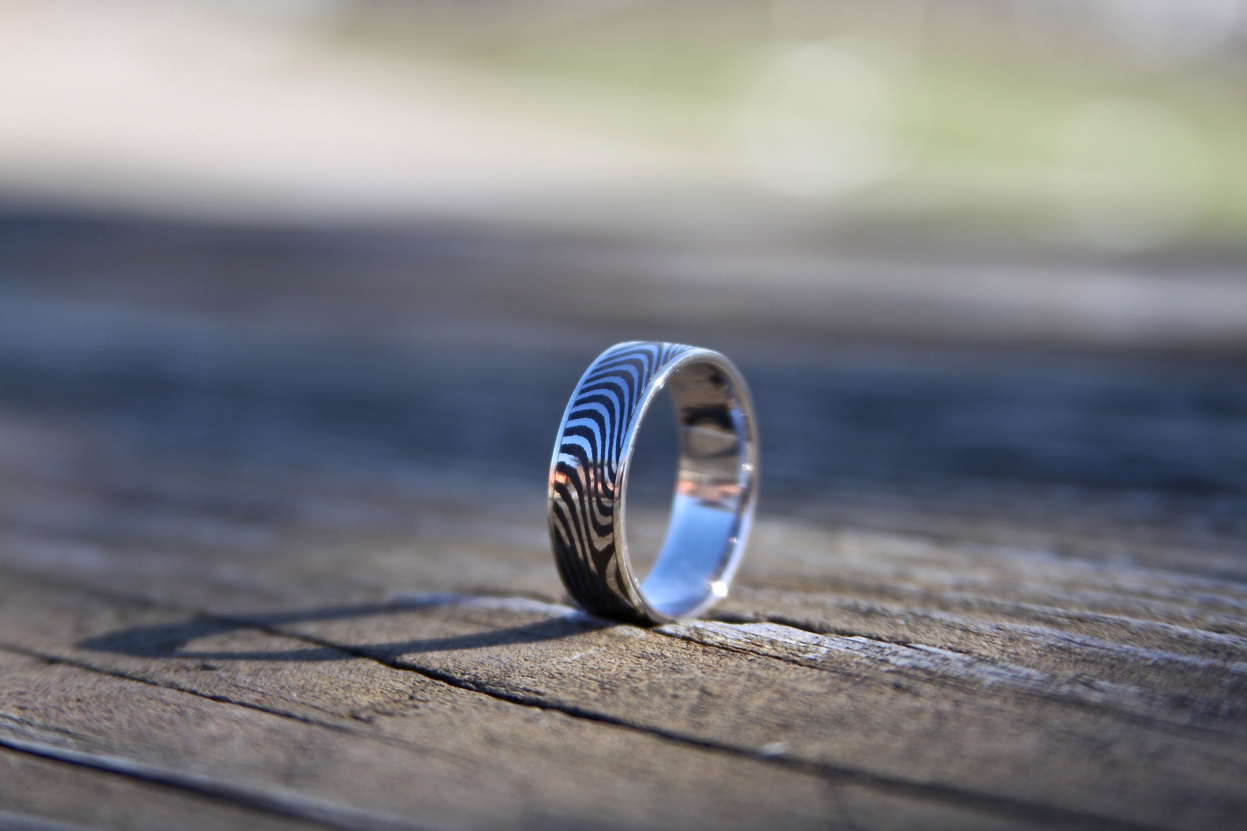 Genuine stainless Damascus Steel Ring PD11