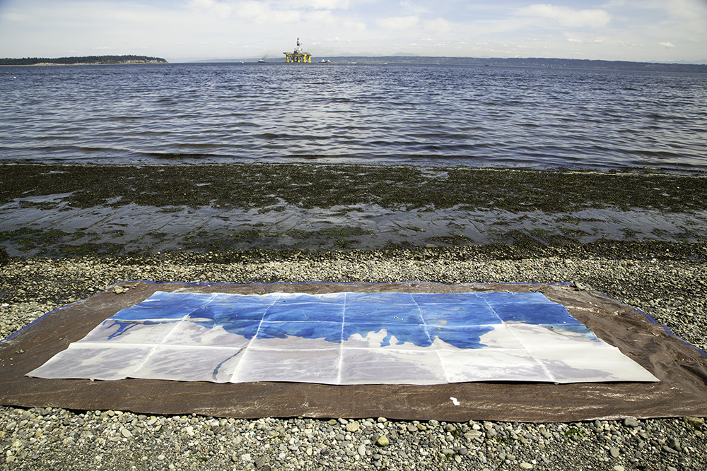 Documentation of works in progress in the landscape