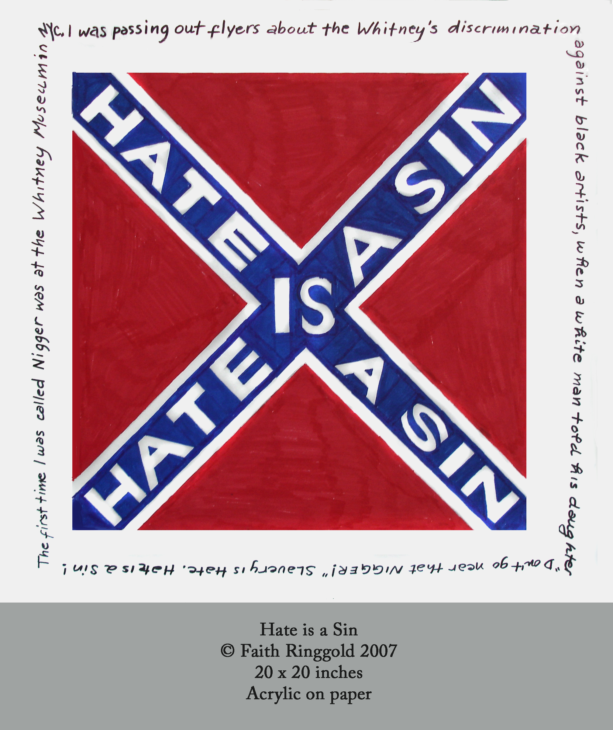 Hate Is a Sin Flag by Faith Ringgold