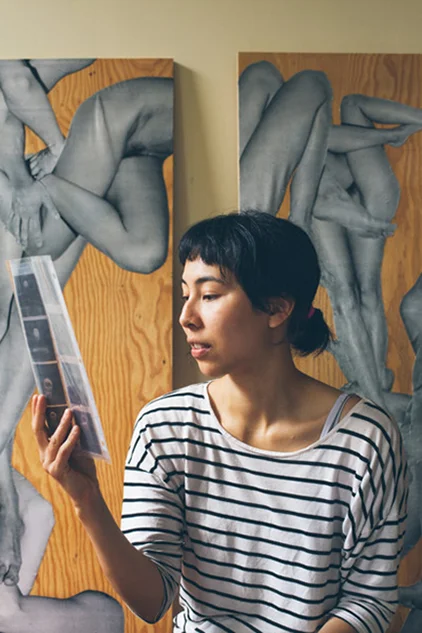 In the studio with Megumi Shauna Arai / Photo by Andrew Waits