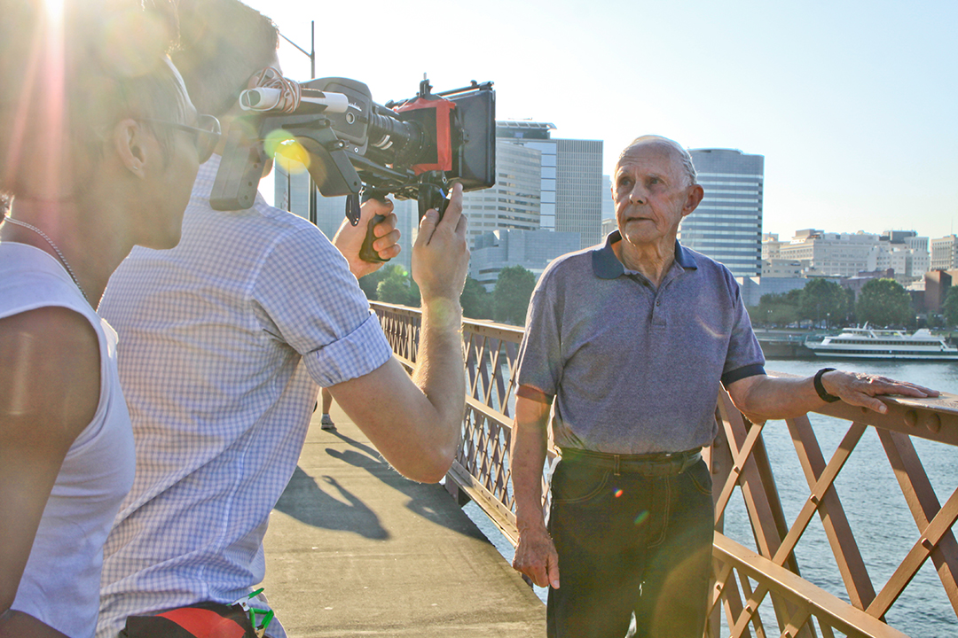 Behind the scenes, filming "Before You Know It. Photo by Charlotte Wood.