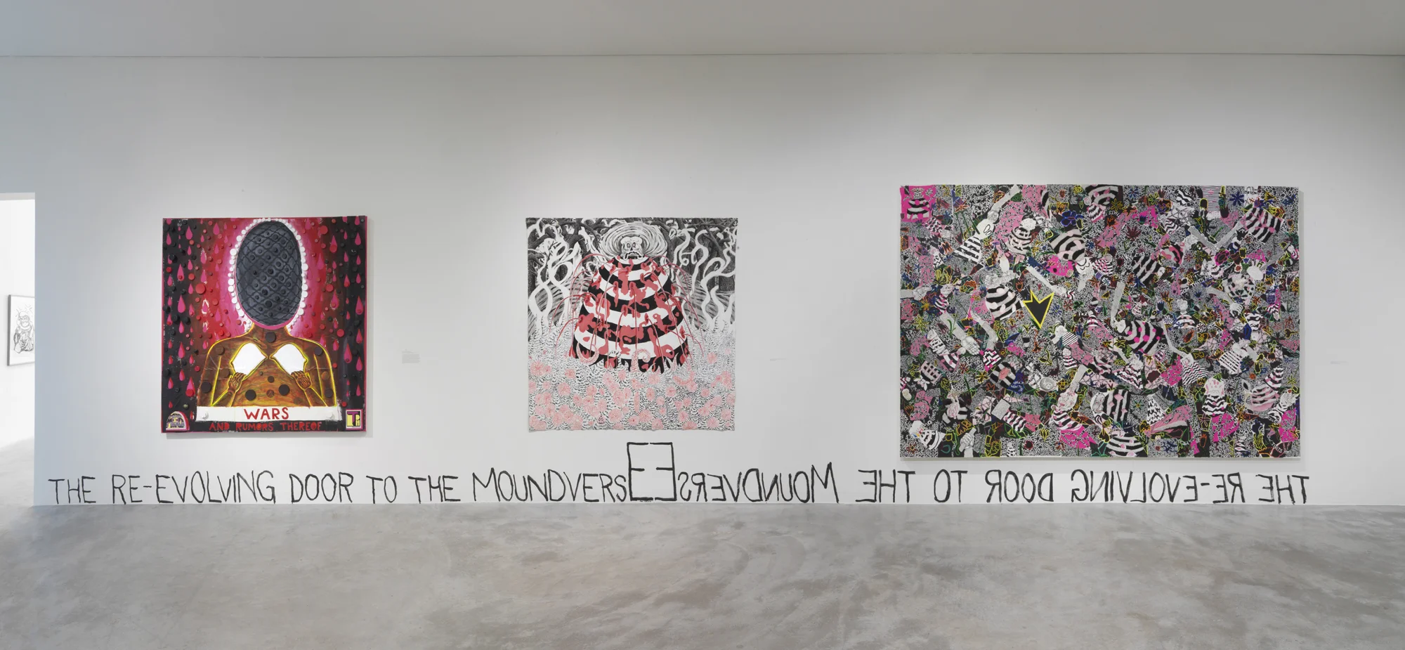 Trenton Doyle Hancock: The Re-Evolving Door to the Moundverse , installation view, Contemporary Art Museum St. Louis, January 19–April 22, 2018. Photo: Tom Van Eynde