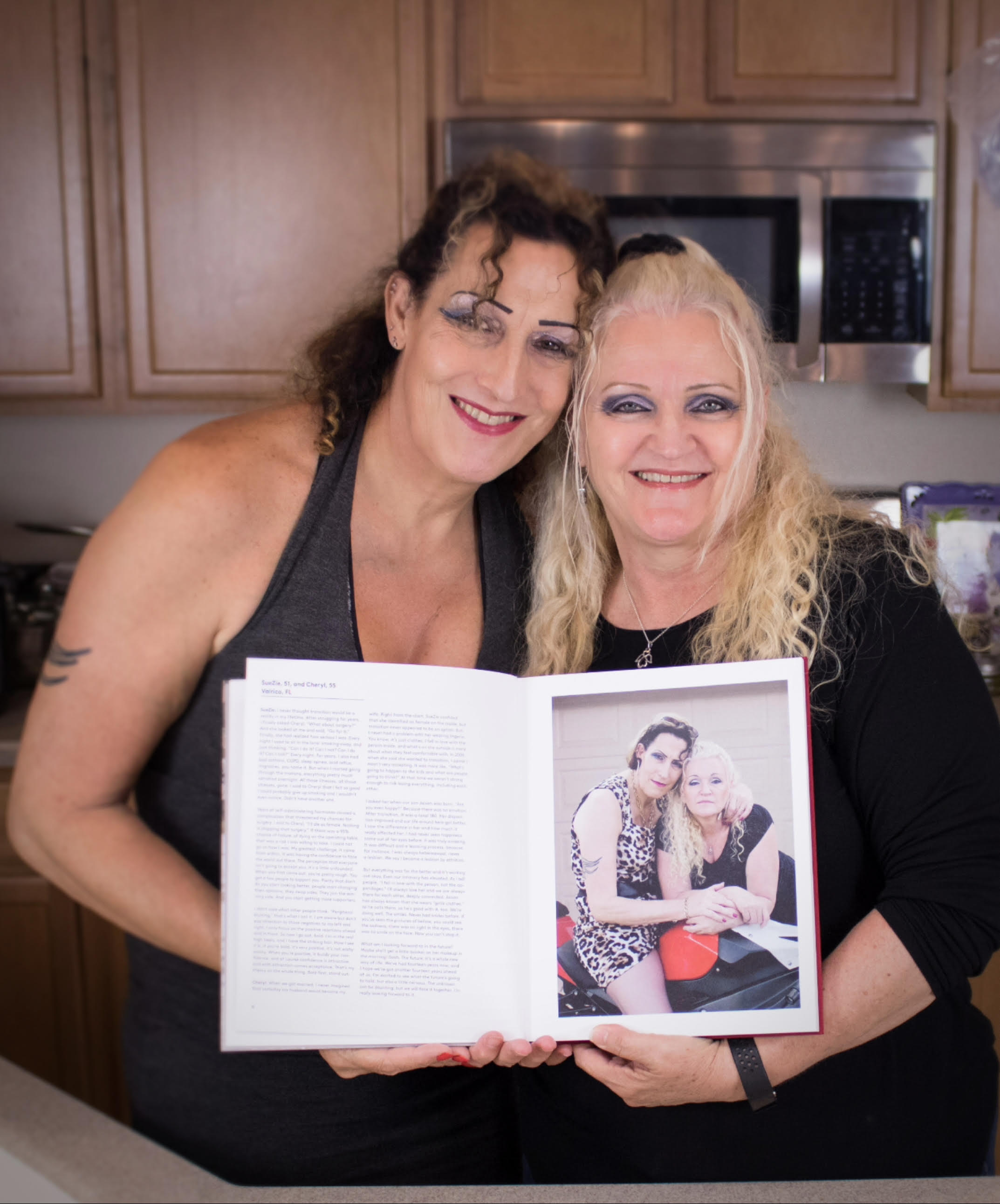 SueZie and Cheryl with their copy of the book