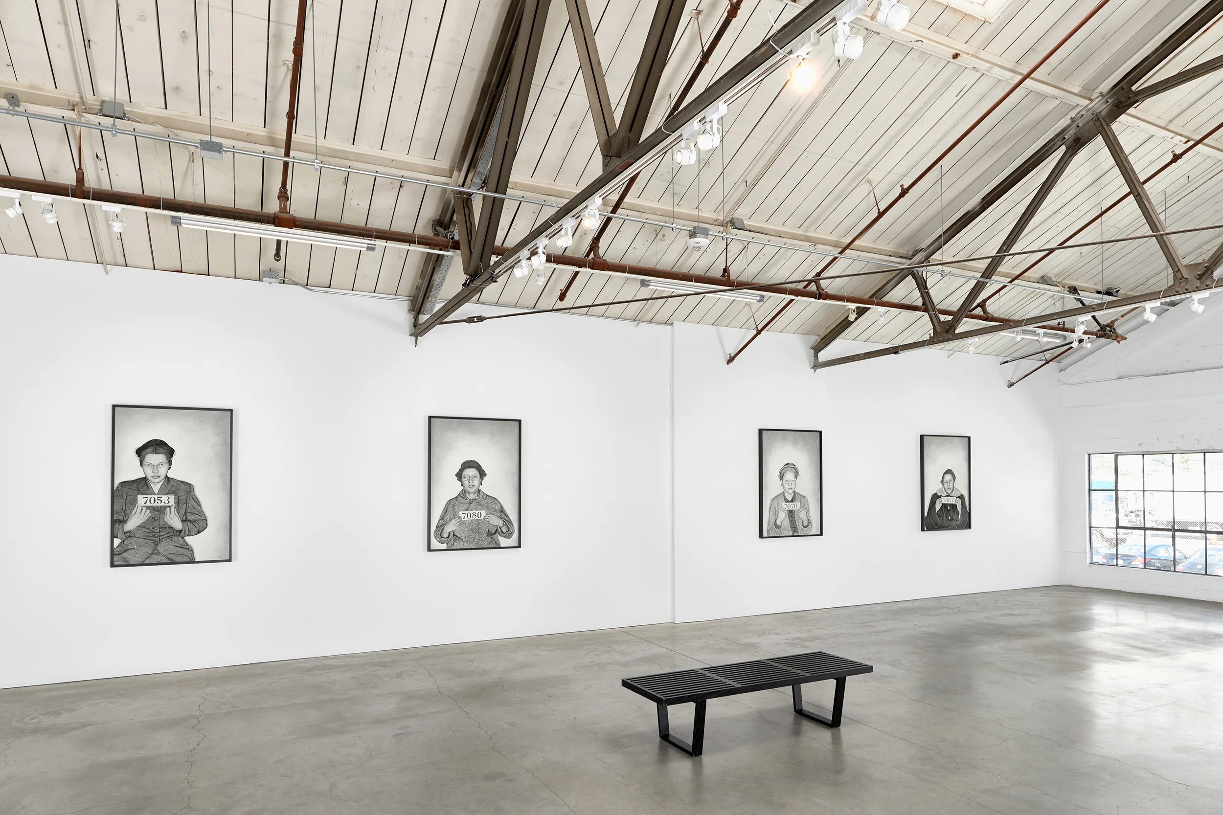 Mugshot Portraits, installation view, 2018 Rena Bransten Gallery, San Francisco, CA