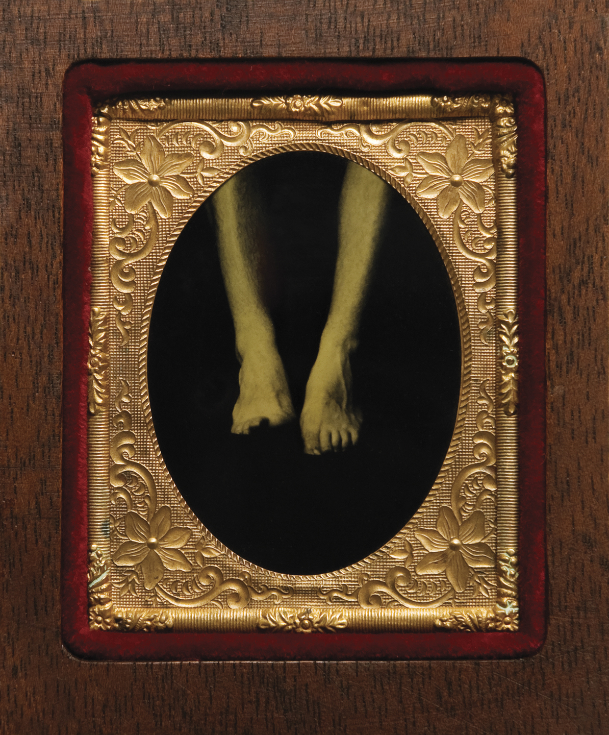   From “Self Portraits by Heterosexual Men” Ambrotype in 19th–century brass mat and preservers with velvet trim and custom-made mahogany frame, 3 1/8" x 2 3/4", 1996–98  