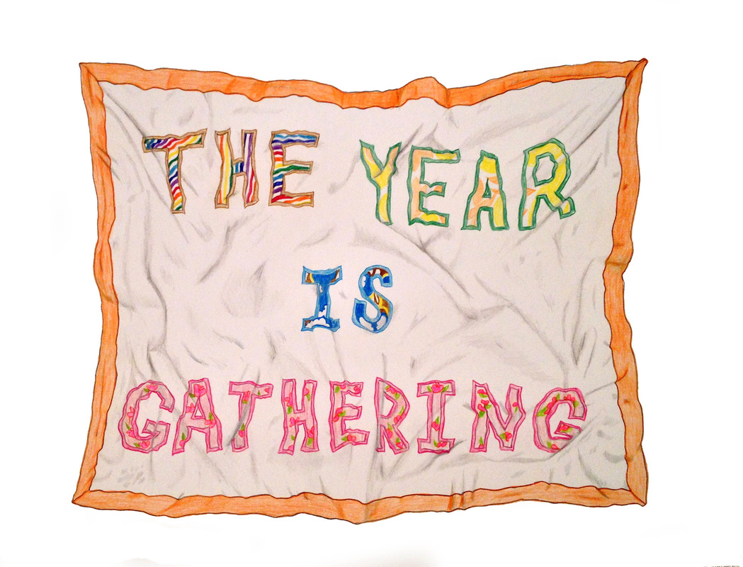   The year is gathering , 2012, 16 x 20 inches. Colored pencil on archival paper 