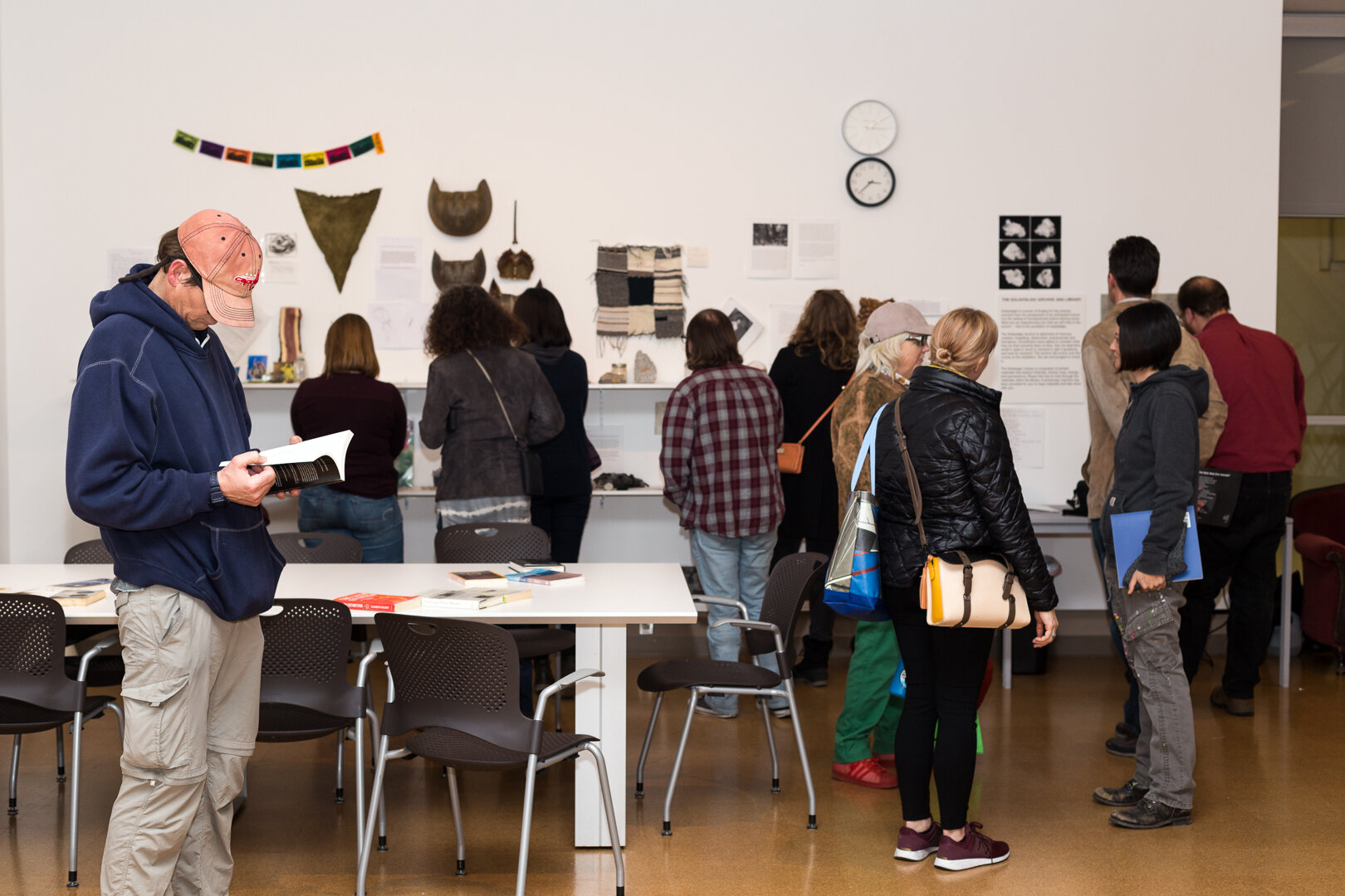 Installation shot of Deep Time Lab with Nina Elder in UNM Art Museum's Project Space, Spring 2019.