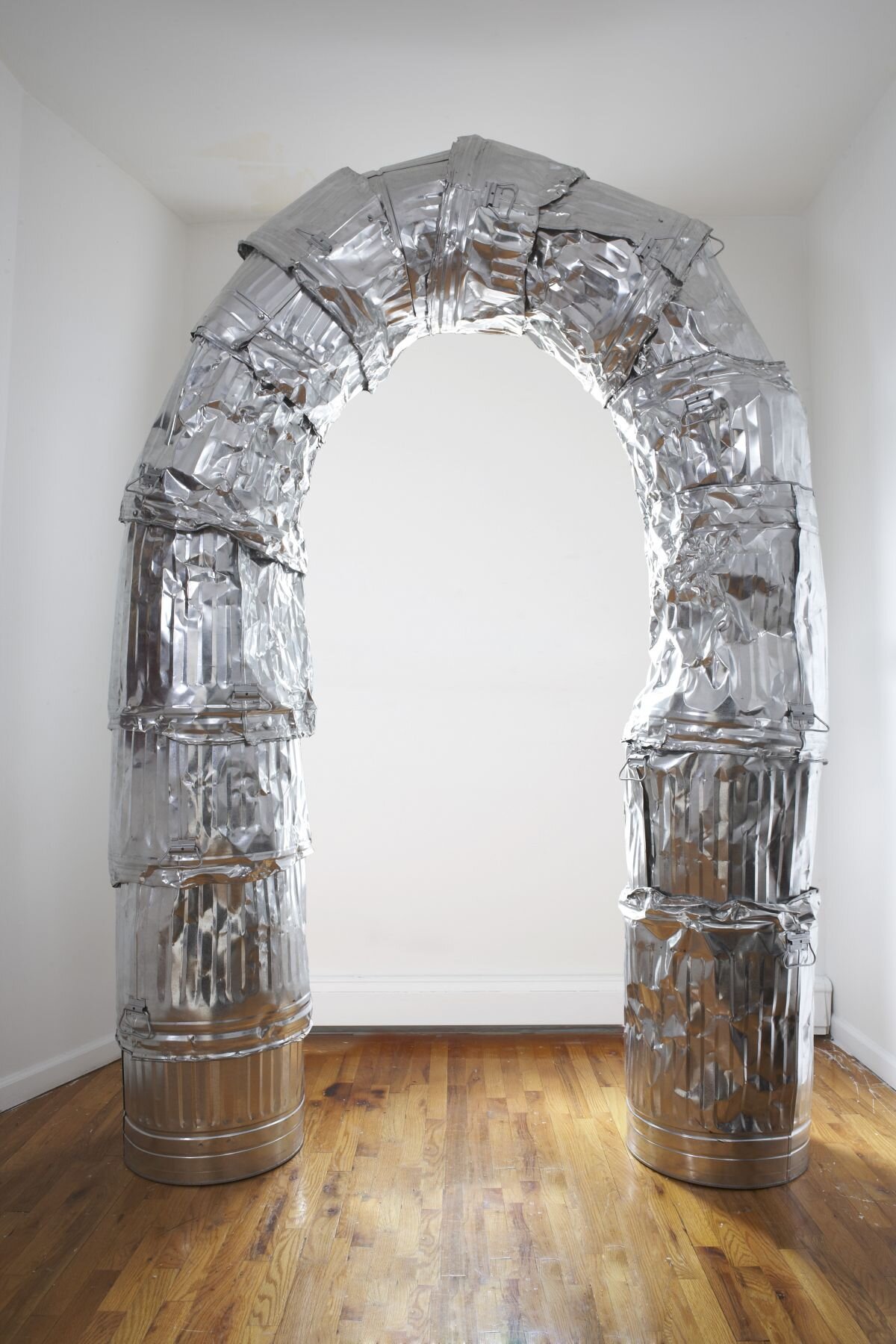   Andy , 2011, Wood, aluminum, steel nuts and bolts (Courtesy the artist and LAUNCH F18) 