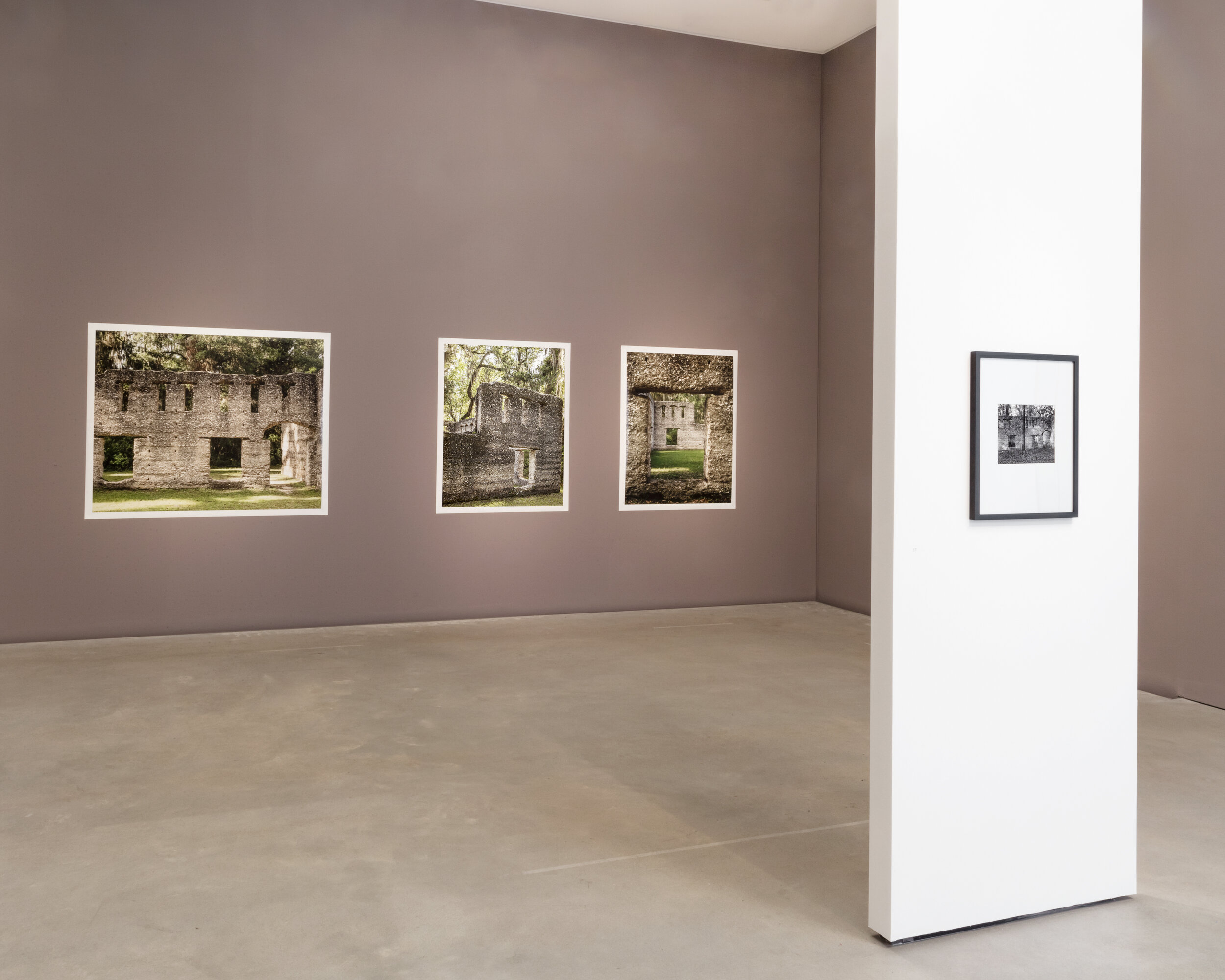   Installation view, Ruins of Tabby Construction, St Mary's, Georgia, in Walker Evans Revisited exhibition at the Biennale for Contemporary Photography, Kunsthalle Mannheim, 2020  