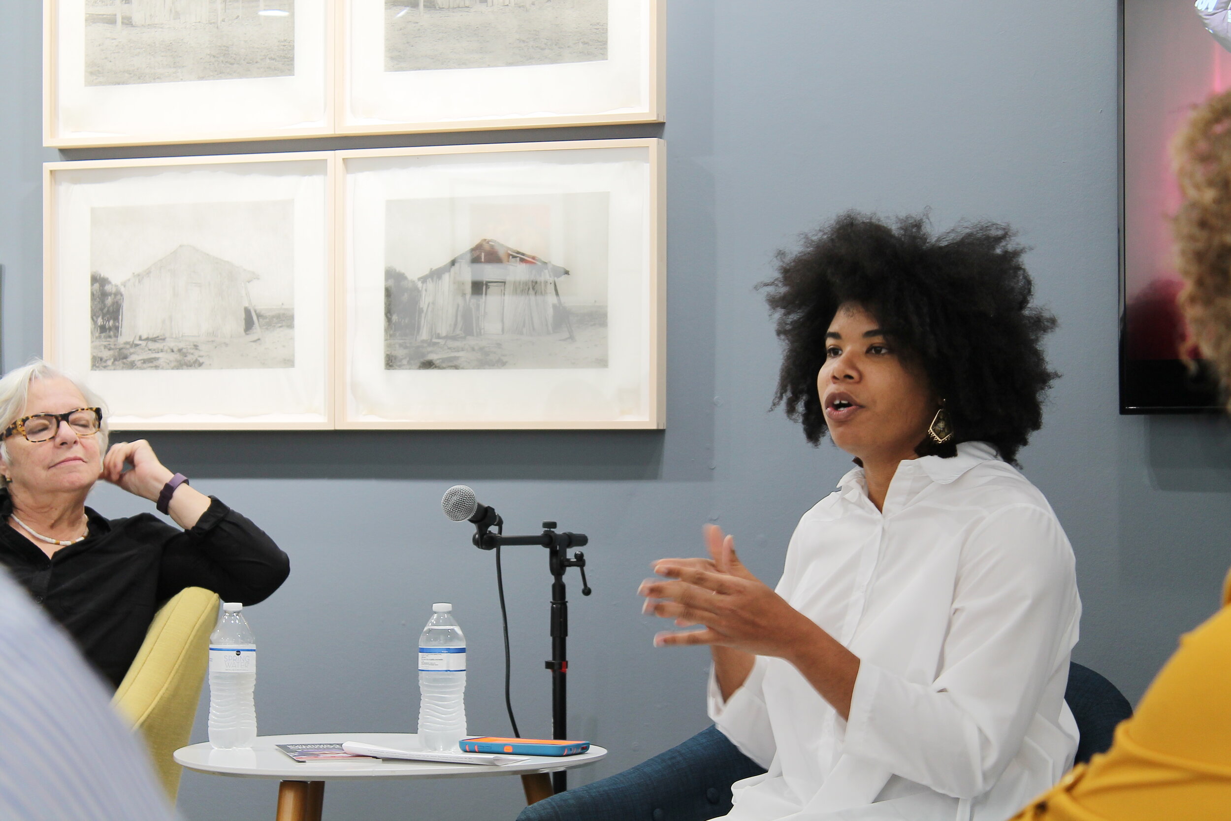  Conversation with artists Nereida García Ferraz and Silvia Lizama during “Building a Feminist Archive: Cuban Women Photographers in the US,” 2019. Photo by Diana Larrea. 