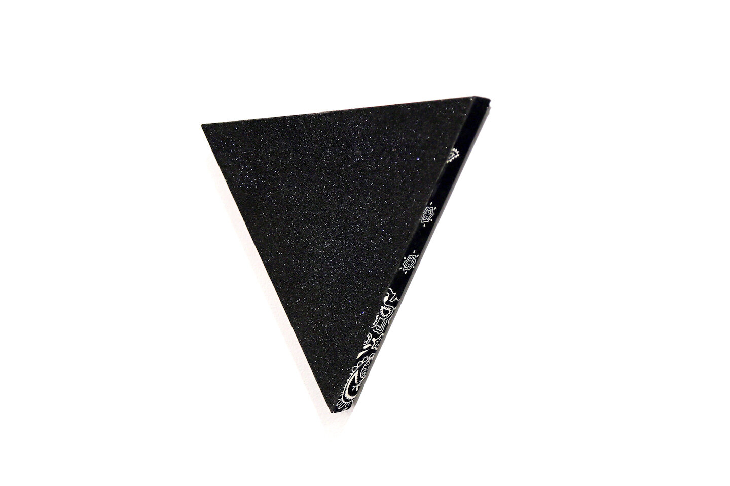   Black Triangle (Tie Me Up)  Sand and glitter on black hanky 2018 