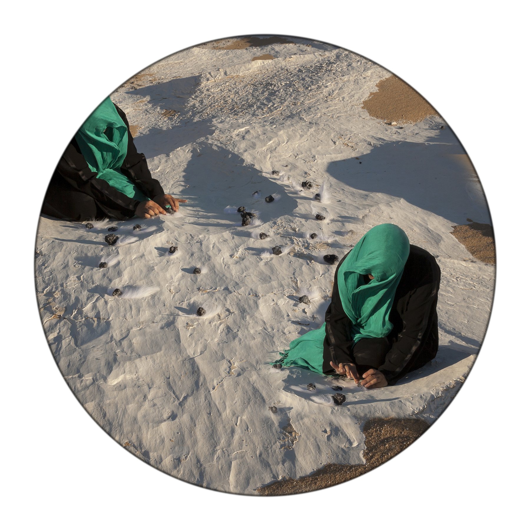  Sama Alshaibi,   Al-Maʿna al-Thalith   (The third meaning), from the series Silsila, 2014  Chromogenic print mounted on Diasec, 47 ¼ inches diameter  courtesy of the artist and Ayyam Gallery 