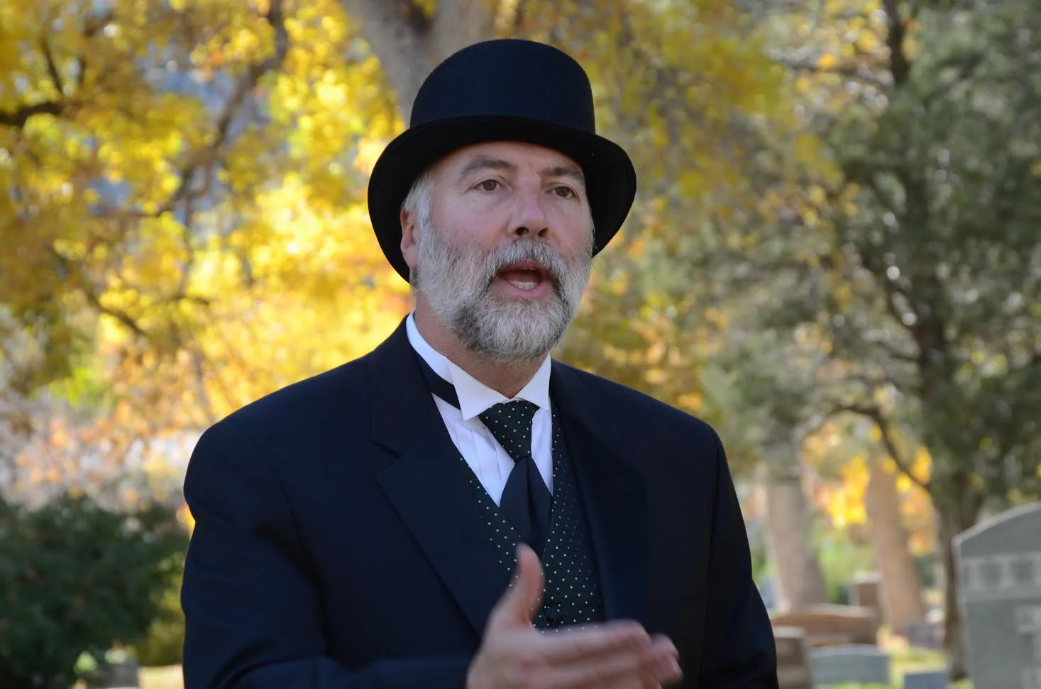 Bob portraying Andrew Macky during the biennial Meet the Spirits celebration at Columbia Cemetery