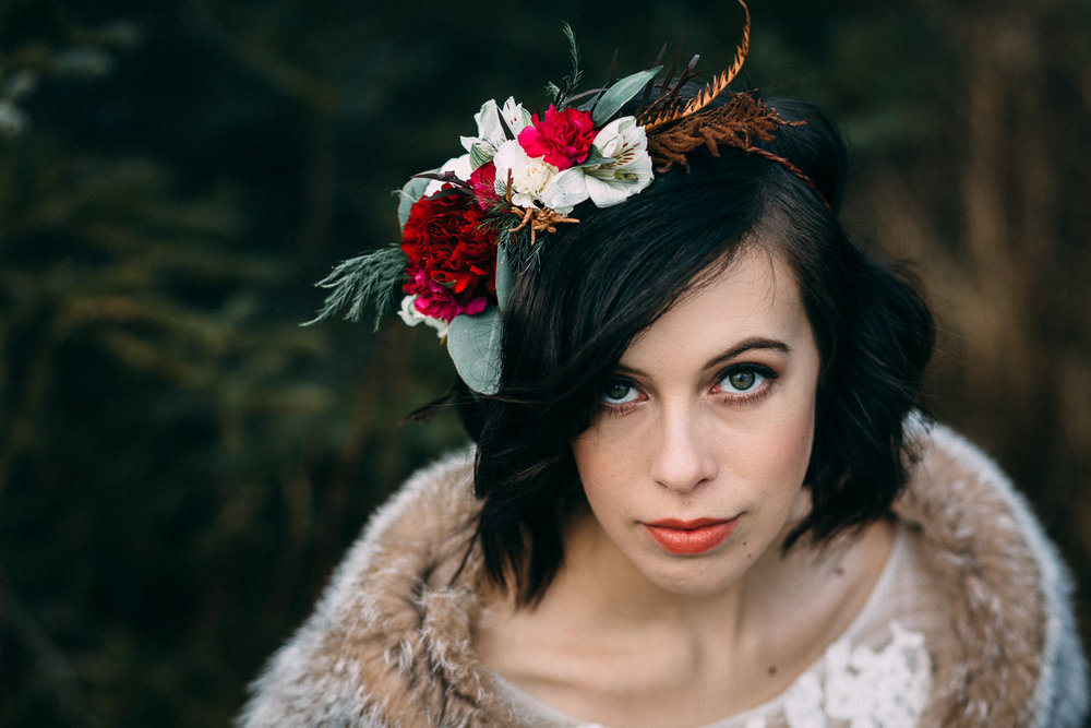 Winter boho flower crown by Natasha at Paper Peony