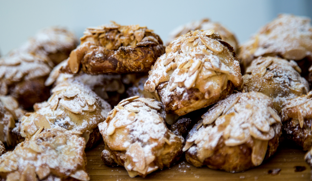 Freshly Baked Almond Croissants prepared in our kitchen by Chef Bruno LeGros