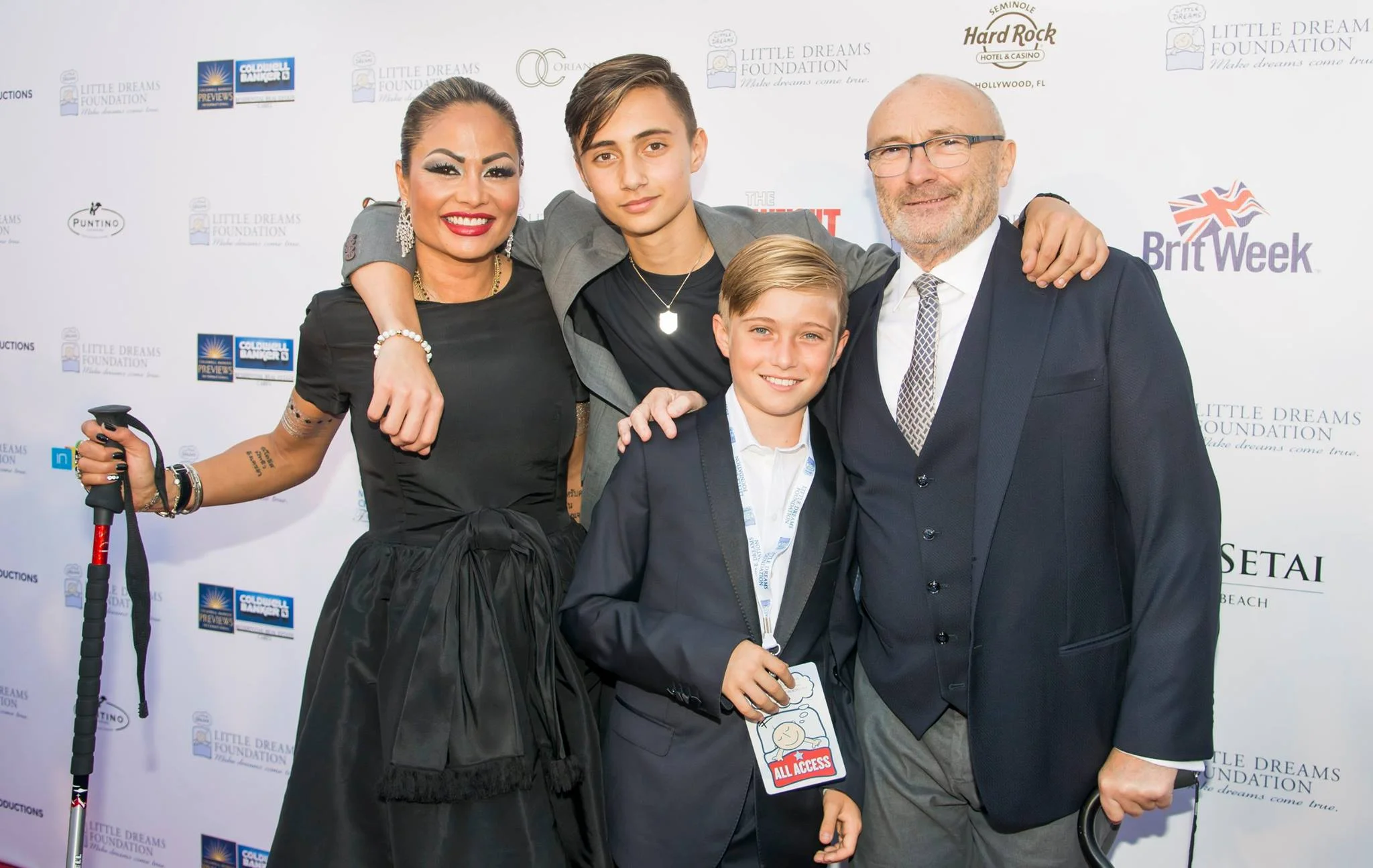 Phil & Orianne Collins with their sons, Matthew & Nicholas. Photo: Magical Photos/Mitchell Zachs