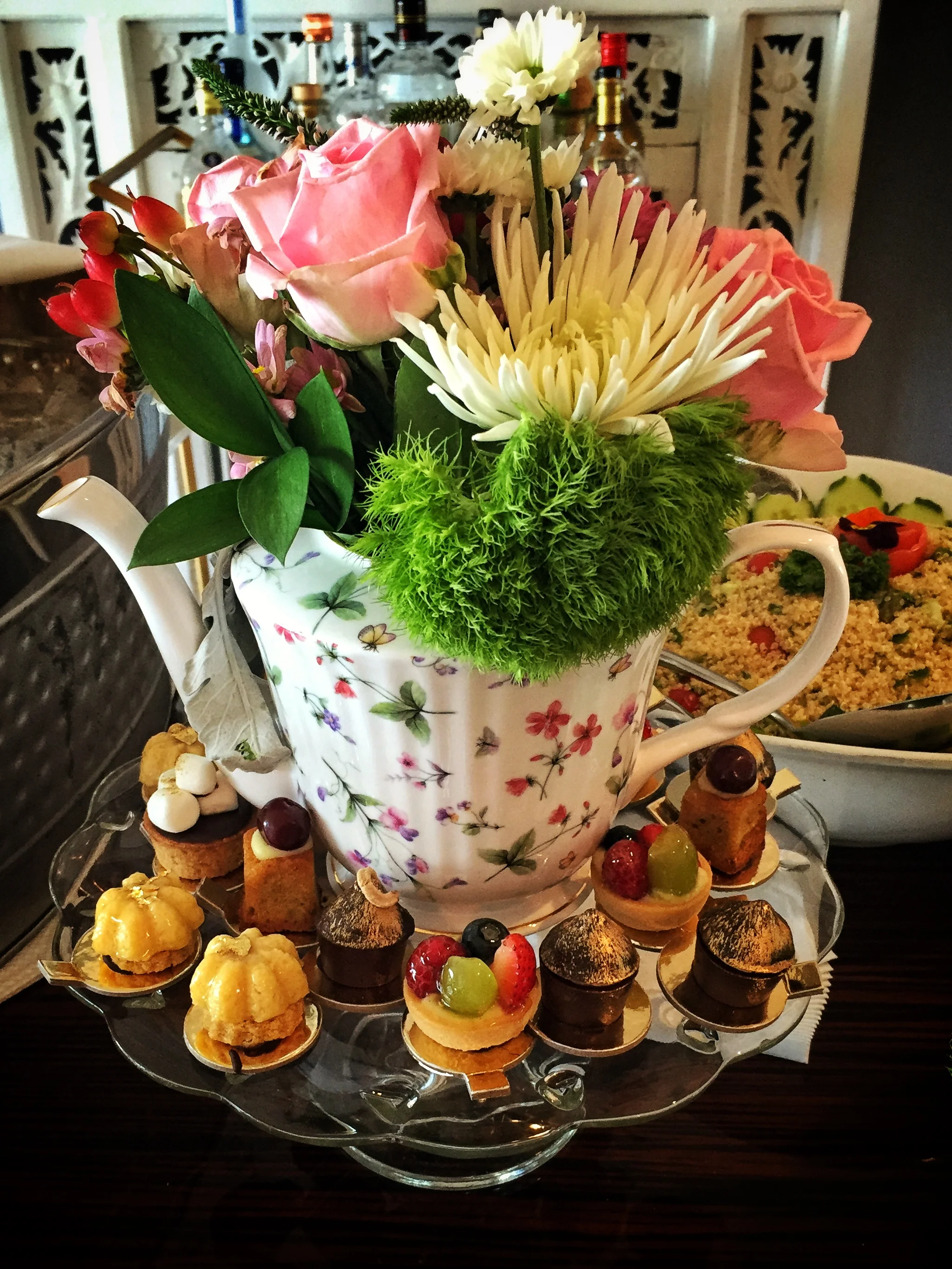 A decadent birthday spread for an afternoon tea with 20 guests