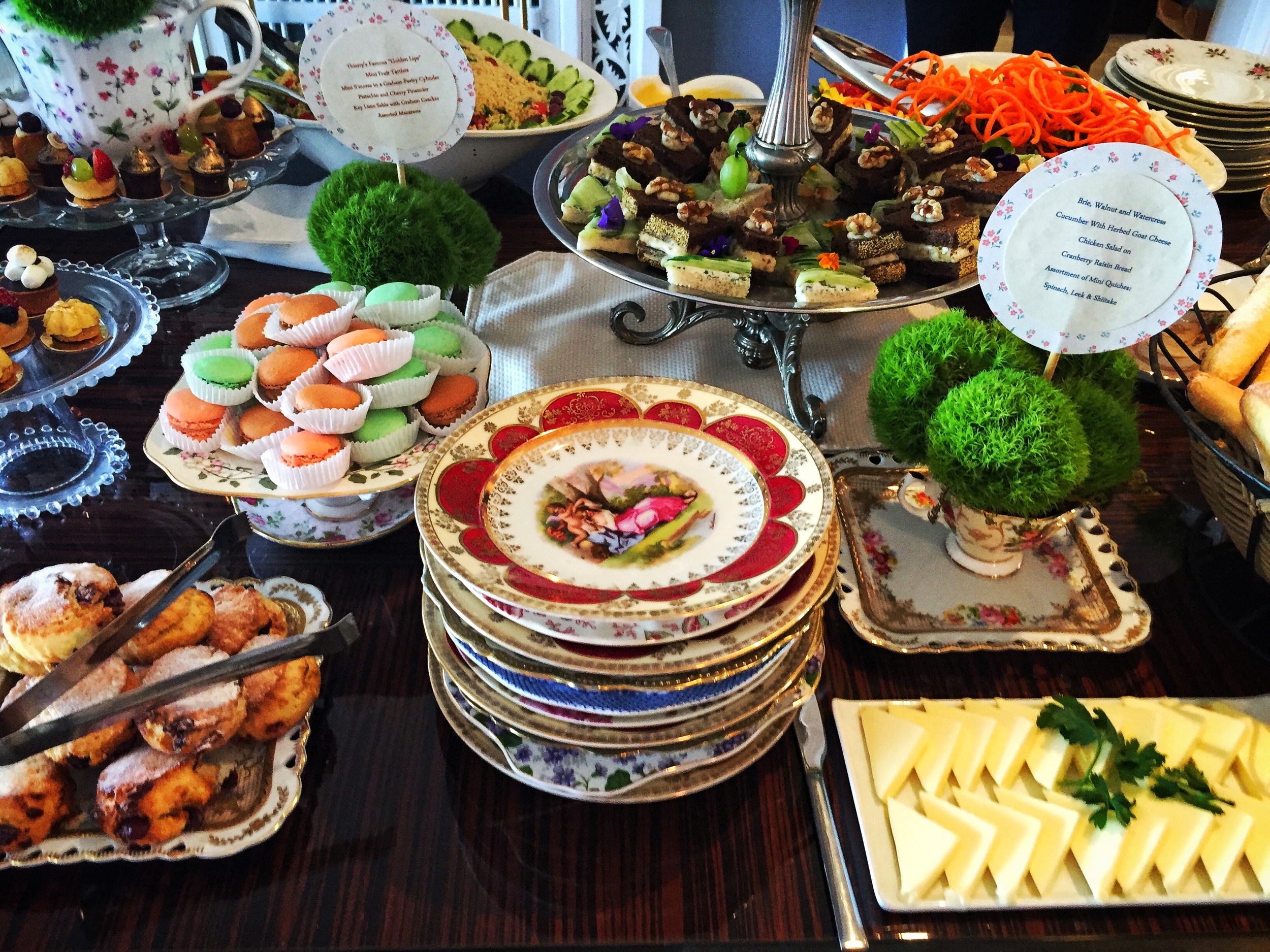 A sumptuous spread from a recent Afternoon Tea Birthday celebration catered by Thierry Isambert Culinary and Event Design, coordinated by Caron Cole.
