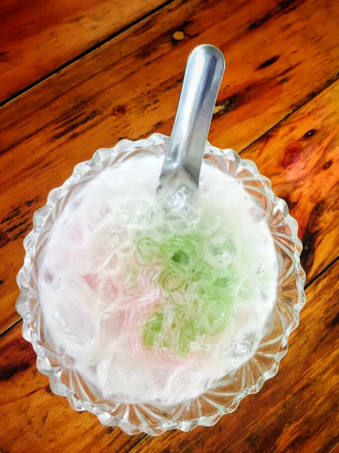 Salim (Jelly Noodles) in Coconut Milk. Semi Sweet, served iced.