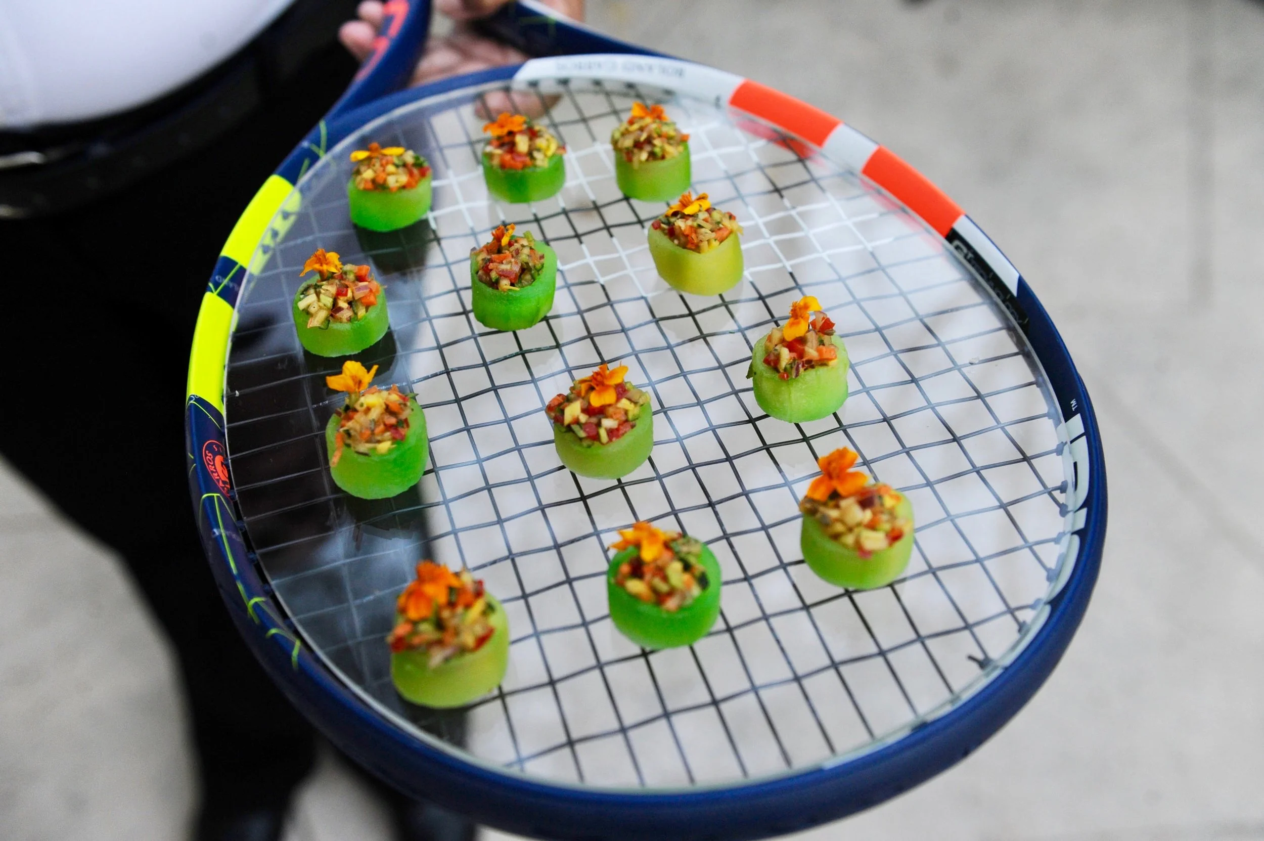 Cucumber Cups of Veggie Tartar