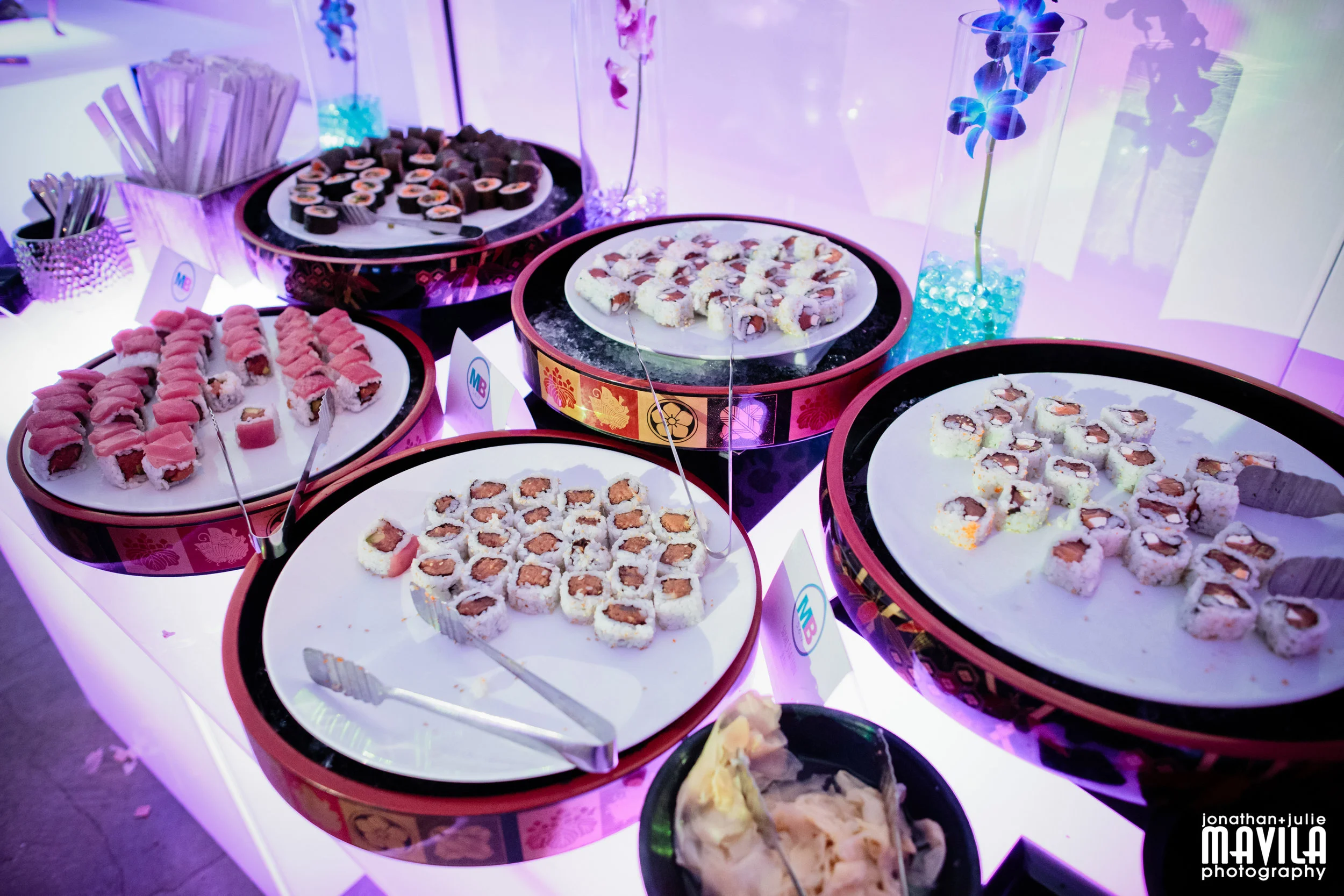 The teen cocktail stations included the Sushi Bar which stayed open all evening.