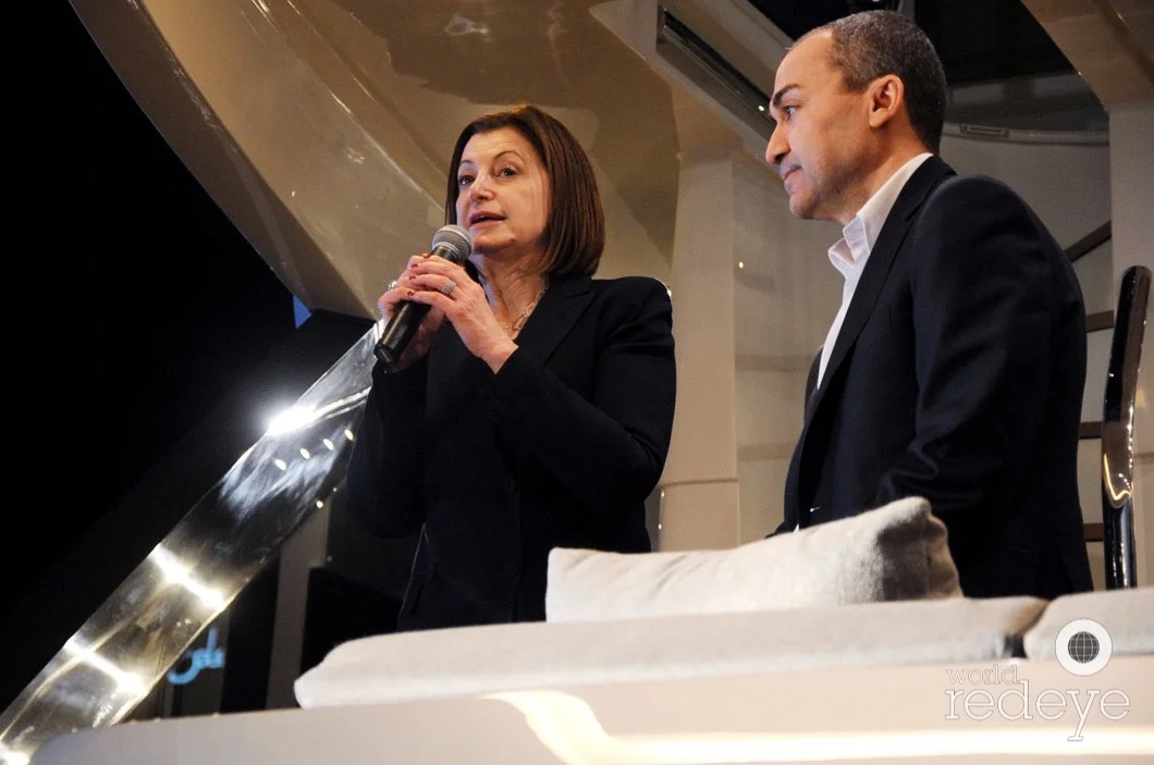 Carla Demaria, President of Monte Carlo Yachts; Fabrizio Iarerra