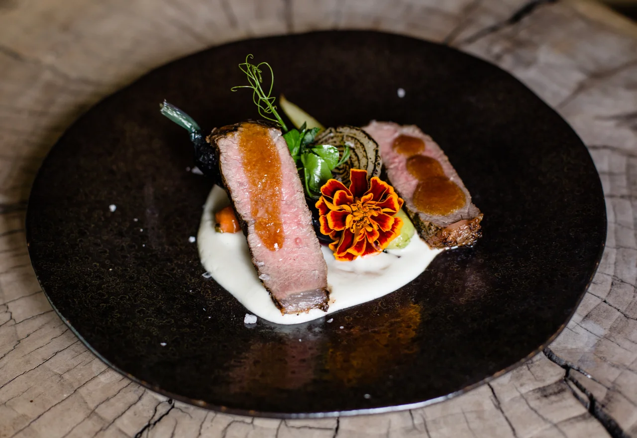 Aka Ushi Local Wagyu Beef with Truffle Wafu, Japanese Mushroom Risotto & Maitake Mushrooms